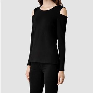 All Saints women’s black cut out shoulder sz 0